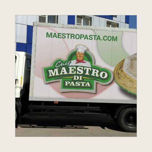 Реклама на автотранспорте для ресторана «MAESTRO DI PASTA»